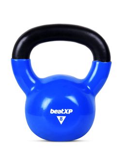 beatXP - Blue Vinyl Coated Kettlebell Dumbbells for Men & Women 8 Kg