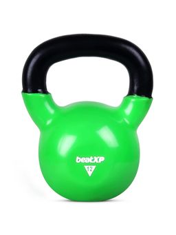 beatXP - Green Vinyl Coated Kettlebell Dumbbells for Men & Women 12 Kg