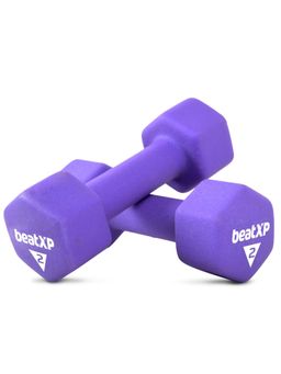 beatXP - Purple Neoprene Dumbbells (Pack of 2) for Men & Women 2 Kg