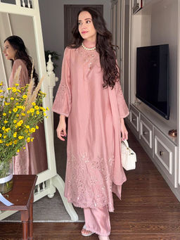 Lakshita - Peach Embroidered Kurta and Pant with Dupatta