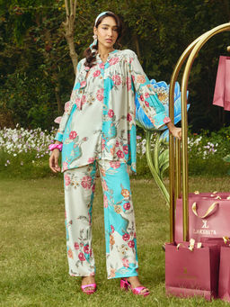 Lakshita - Women Blue Cotton Blend Printed Co-Ord Set