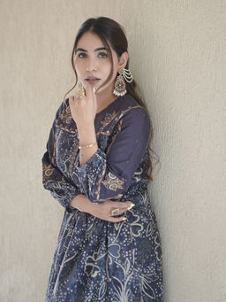 Lakshita - Women Navy Blue Cotton Blend Printed Co-Ord Set