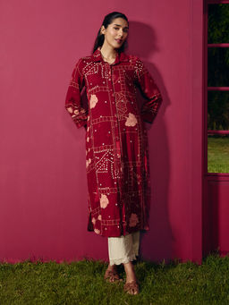 Lakshita - Bani Maroon Printed Straight Kurta