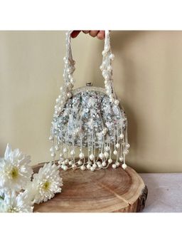 Nayaab by Sonia - Silver Sequin Enchantment Clutch