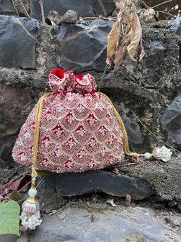 Nayaab by Sonia - Vieira Crimson Potli Bag