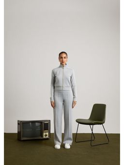 Muvazo - Grey Opulent Tuck Grey Pant