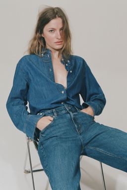 H&M - Women Blue Wide High Jeans