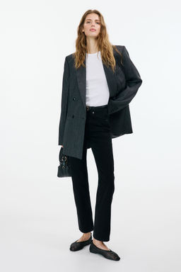 H&M - Women White Ribbed T-Shirt