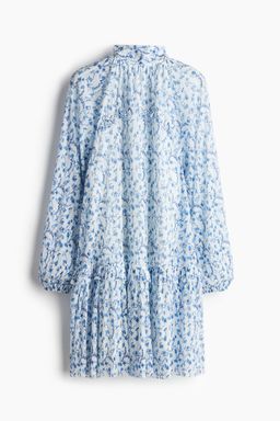 H&M - Women Blue Plisse Jersey Dress