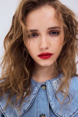 H&M - Women Blue Collared Denim Blouse