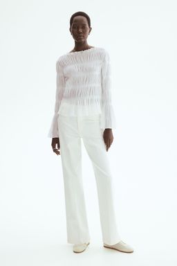 H&M - Women White Straight High Jeans