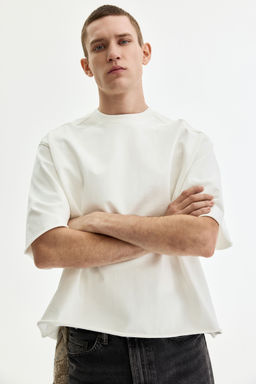 H&M - Men White Oversized Fit Boxy T-Shirt