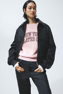 H&M - Women Pink Motif-Detail Sweatshirt