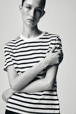 H&M - Women Blue Cotton T-Shirt