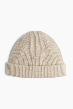 H&M - Men Beige Rib-Knit Hat