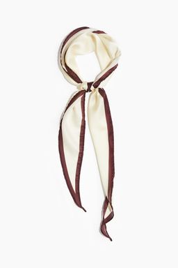 H&M - Women White Diamond-Shaped Scarf (127x26)