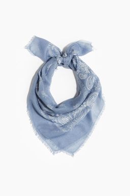 H&M - Women Blue Patterned Scarf (70x70)