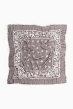H&M - Women Brown Patterned Scarf (70x70)