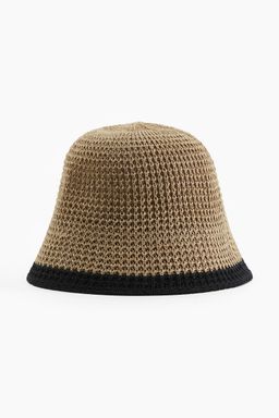 H&M - Men Beige Knitted Bucket Hat