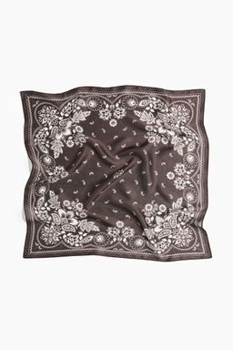 H&M - Women Brown Patterned Scarf (55x55)
