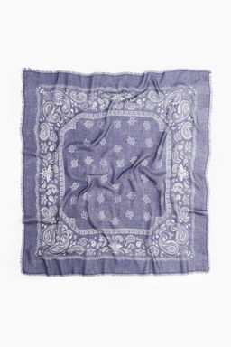 H&M - Women Blue Patterned Scarf (90x90)