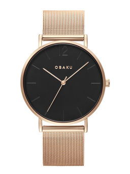 Obaku - Mark Gerbera V197Gxvbmv Analog Black Dial Watch for Men