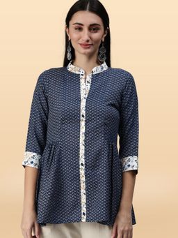 KVS FAB - Women Blue Geometric Printed Tunic