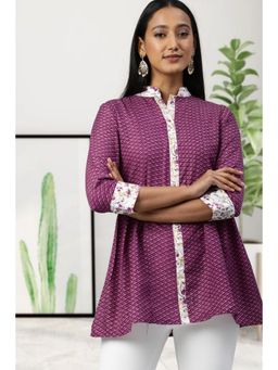 KVS FAB - Women Wine Geometric Printed Tunic