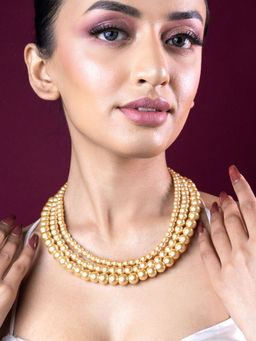 Estele - Gold Plated Pearls Vintage Necklace for Women