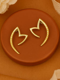 Estele - Gold Plated Heart Stud Earrings for Girls and Women