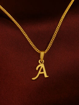 Estele - Valentine Gift - Gold Plated Initial A Letter Pendant for Women