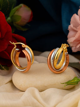 Estele - Gold, Rhodium and Rose Gold Plated Demi Fine Twisted Hoop Earrings