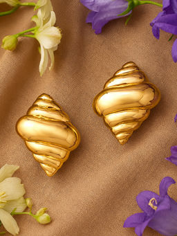 Estele - Gold Plated Modern and Trendy Demi Fine Drop Earrings