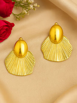 Estele - Gold Plated Modern Luxe-Inspired Demi Fine Drop Earrings