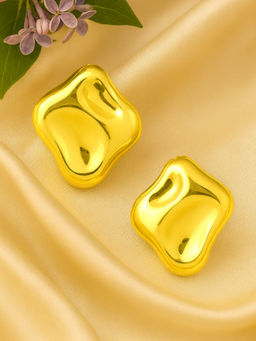 Estele - Gold Plated Modern and Fancy Demi Fine Stud Earrings