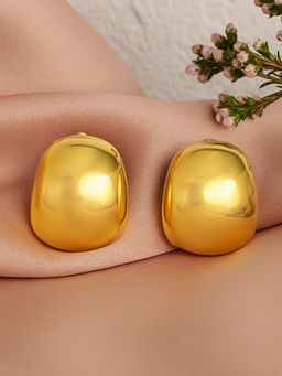 Estele - Gold Plated Fashionable Statement Demi Fine Stud Earrings