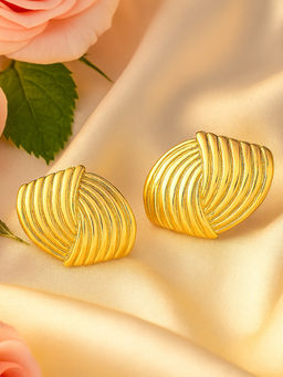 Estele - Gold Plated Stylish and Graceful Demi Fine Stud Earrings