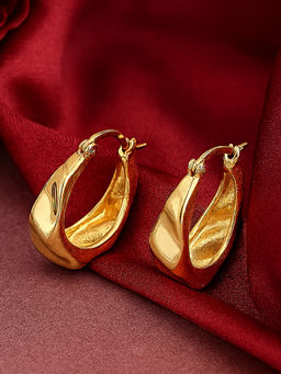 Estele - Gold Plated Modern Luxe-Inspired Fancy Demi Fine Hoop Earrings