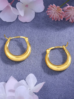 Estele - Gold Plated Stylish and Sophisticated Demi Fine Hoop Earrings