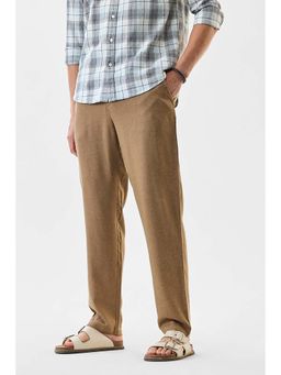 Snitch - Men Brown Solid Casual Trouser