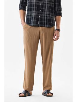Snitch - Men Tan Stripes Trouser