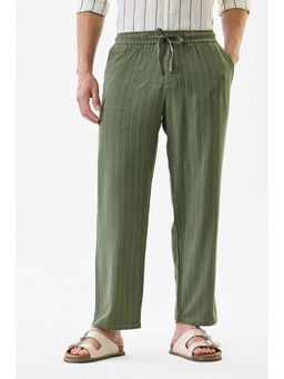 Snitch - Men Green Stripes Trouser