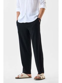 Snitch - Men Black Stripes Trouser