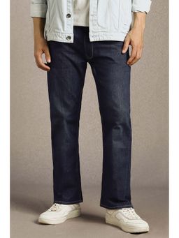 Louis Philippe - Men Navy Blue Solid Jeans