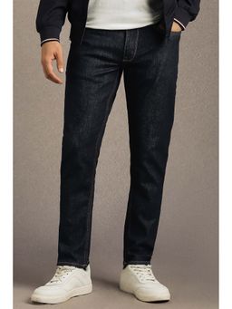 Louis Philippe - Men Navy Blue Solid Jeans