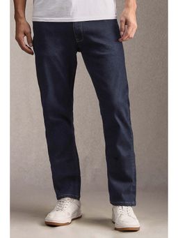 Louis Philippe - Men Navy Blue Solid Jeans