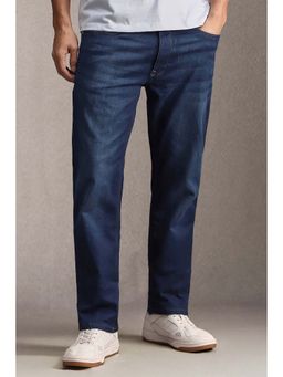 Louis Philippe - Men Navy Blue Solid Jeans