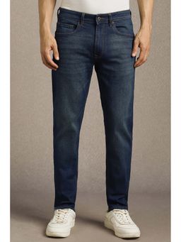 Louis Philippe - Men Navy Blue Solid Jeans
