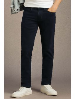Louis Philippe - Men Navy Blue Solid Jeans