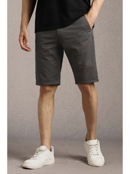 Louis Philippe - Men Grey Textured Shorts